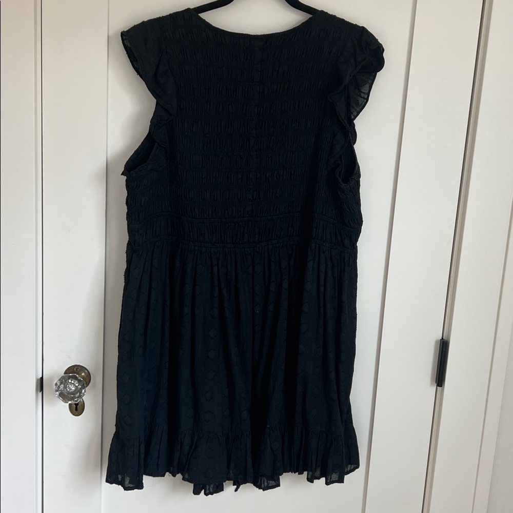 🕶️Anthropologie Black Peregrine Mini Dress Lined Pockets XL - Picture 4 of 8